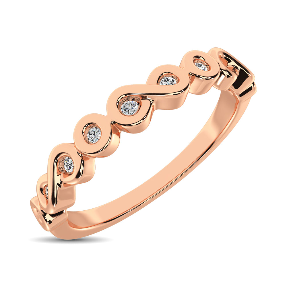 14K Rose Gold 1/10 Ct.tw Diamond Band