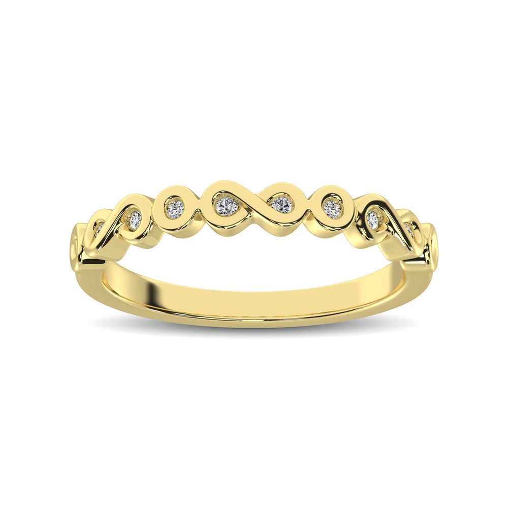 14K Yellow Gold 1/10 Ct.tw Diamond Band