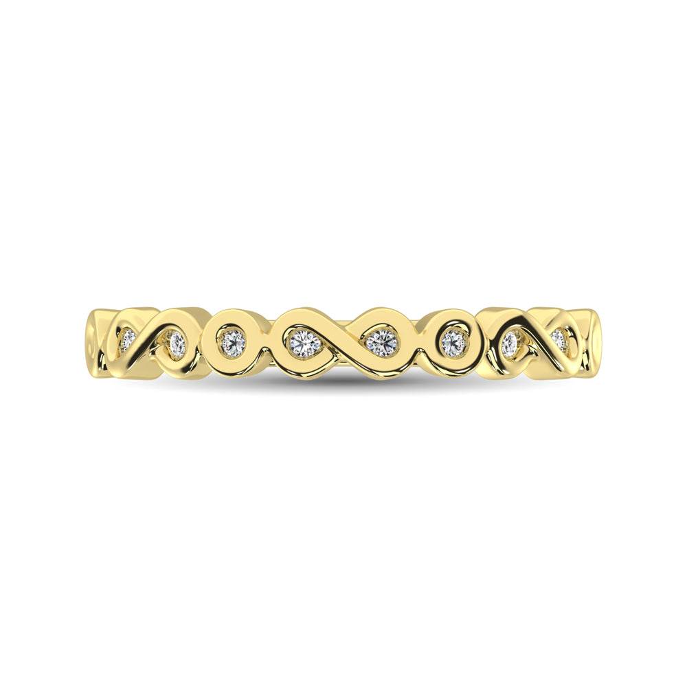 14K Yellow Gold 1/10 Ct.tw Diamond Band
