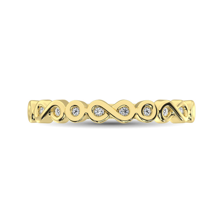 14K Yellow Gold 1/10 Ct.tw Diamond Band