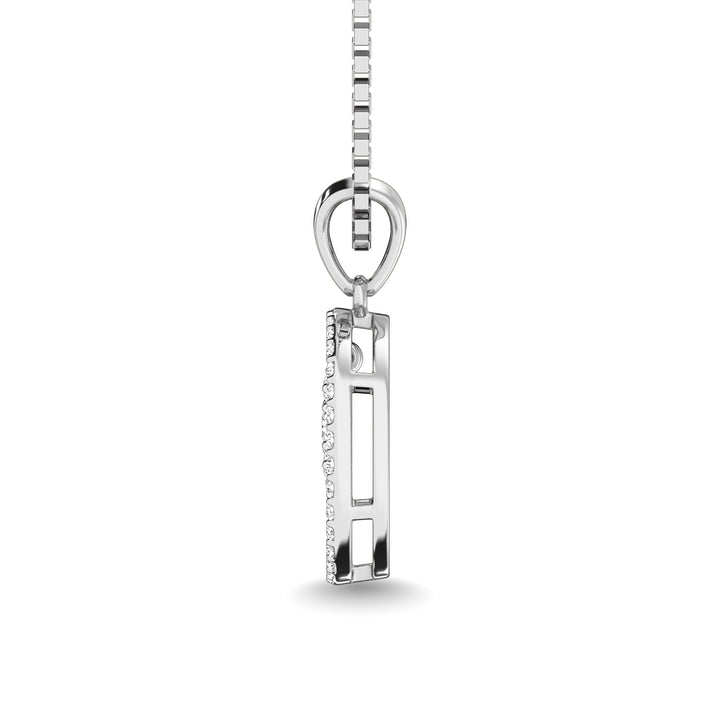 10K White Gold 1/4 Ct.Tw. Diamond Circle Dangler Pendant