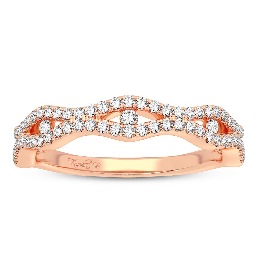 10k Rose Gold 0.25CT Lab Diamond Minimalist Fashion Band
