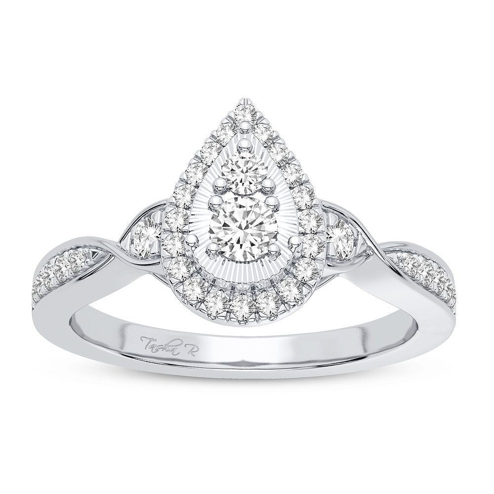 Timeless 10k White Gold Lab Diamond Engagement Ring (0.33CT)