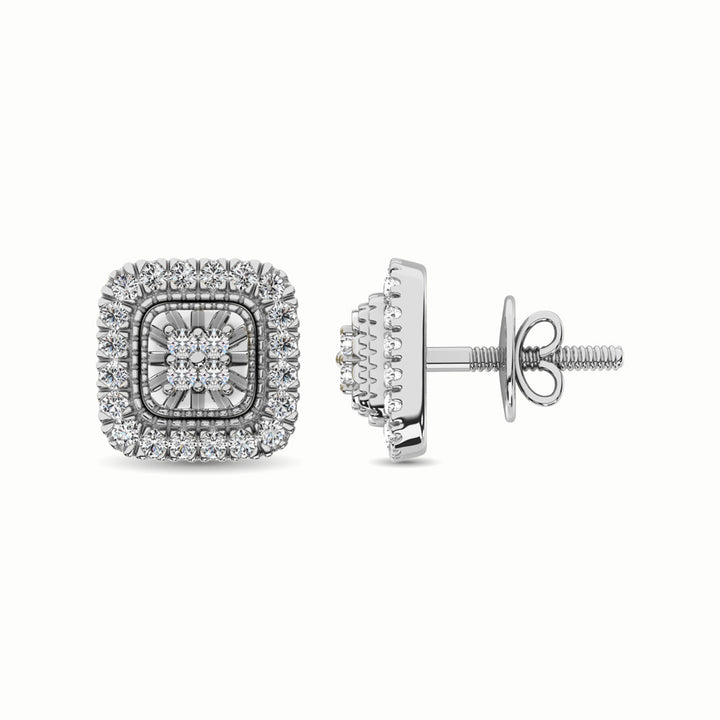 10K White Gold 1/3 Ct.Tw. Diamond Stud Earrings