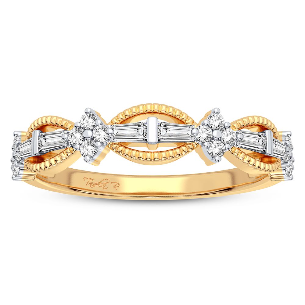 Chic 10k Gold 0.20CT Lab Grown Diamond Fashion Band Ring