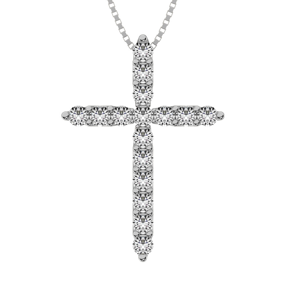 4 Prong Diamond 1/2 Ct.Tw. Cross Pendant