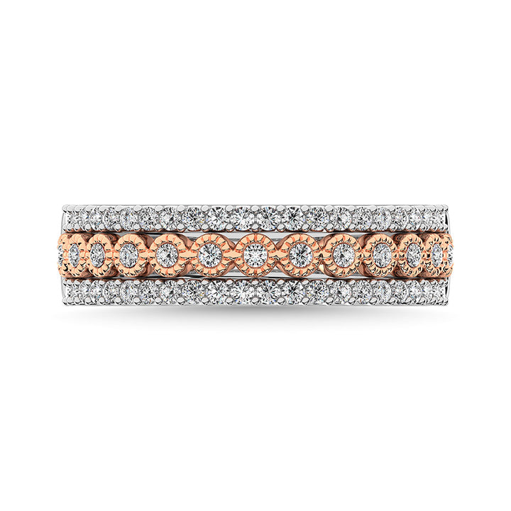 10K Two Tone Gold Square and Marquise Frame 2/5 Ct.Tw. Diamond Fashion Ring