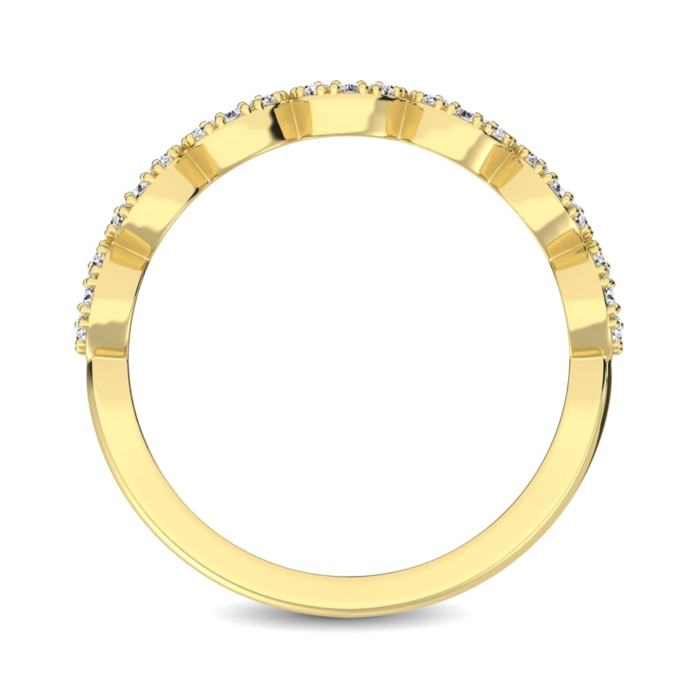 14K Yellow Gold 5/8 Ct.Tw. Diamond Round Frame Stackable Band
