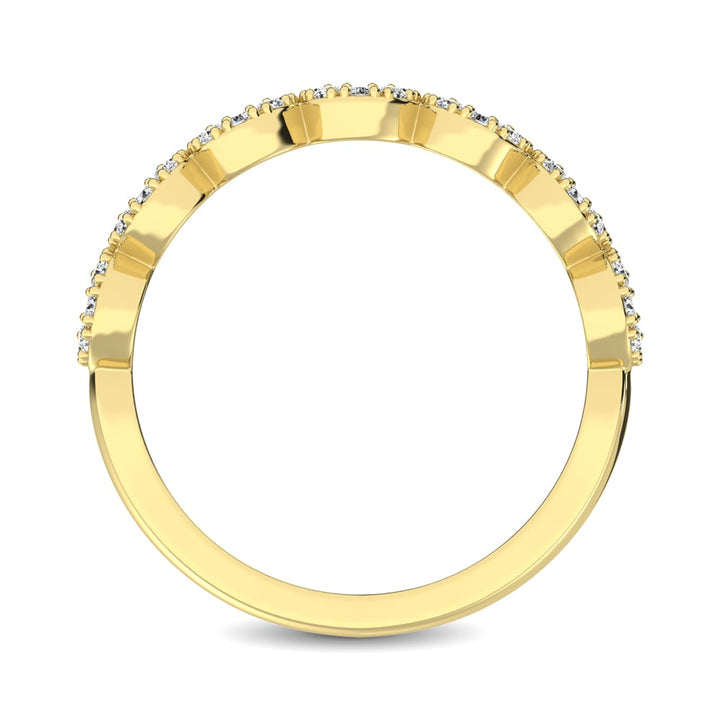 14K Yellow Gold 5/8 Ct.Tw. Diamond Round Frame Stackable Band