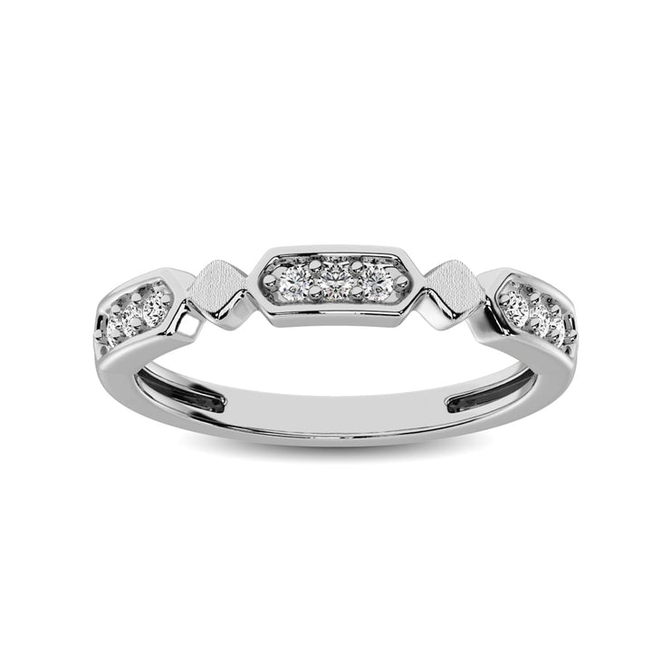 14K White Gold 1/6 Ct.Tw. Diamond Stackable Band