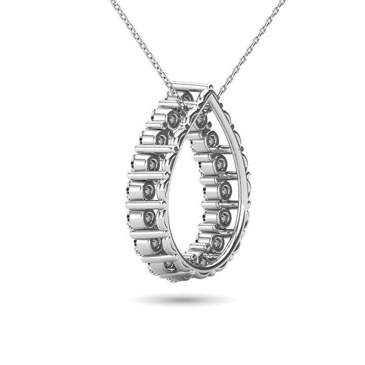 14K White Gold 3/8 Ct.Tw. Diamond Tear Drop Pendant