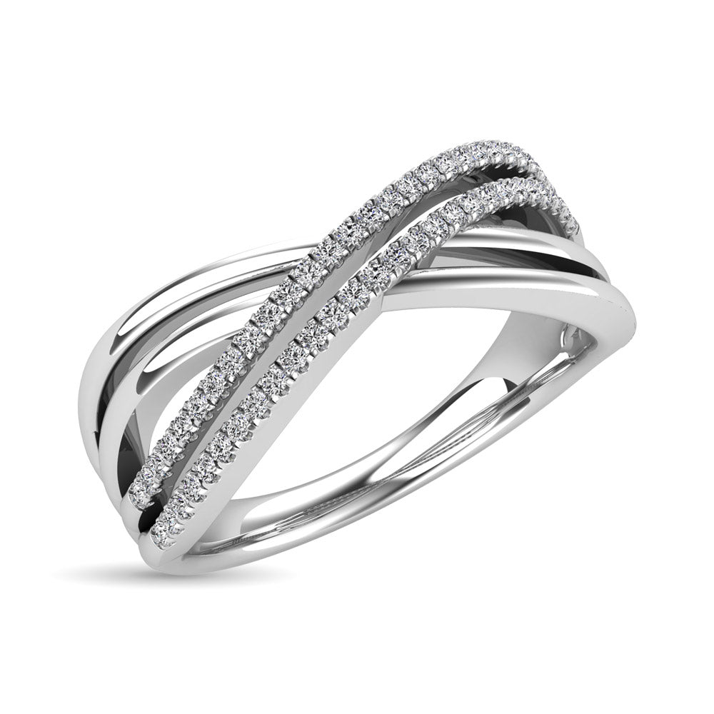 Diamond 1/5 Ct.Tw. Crossover Ring in 10K White Gold