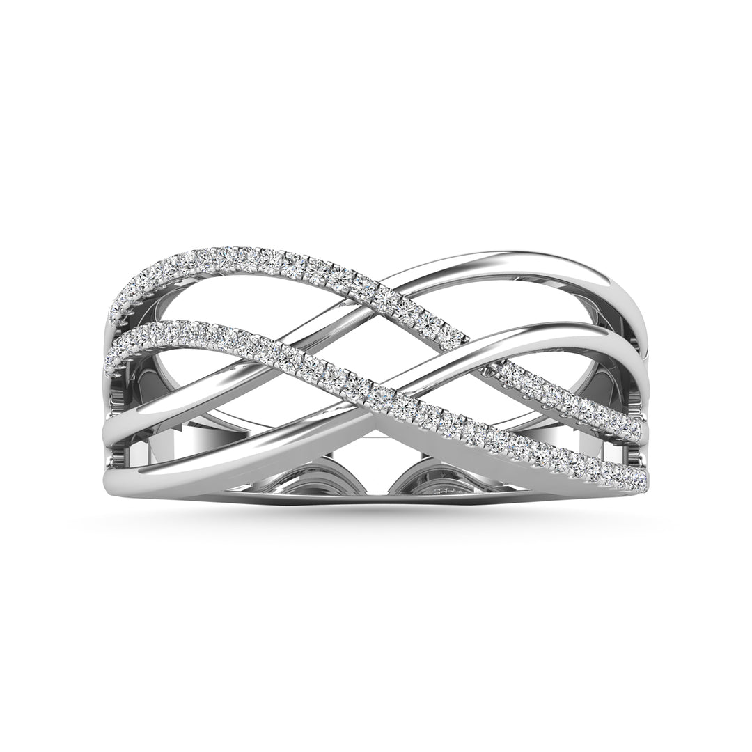 Diamond 1/5 Ct.Tw. Crossover Fashion Ring in 10K White Gold