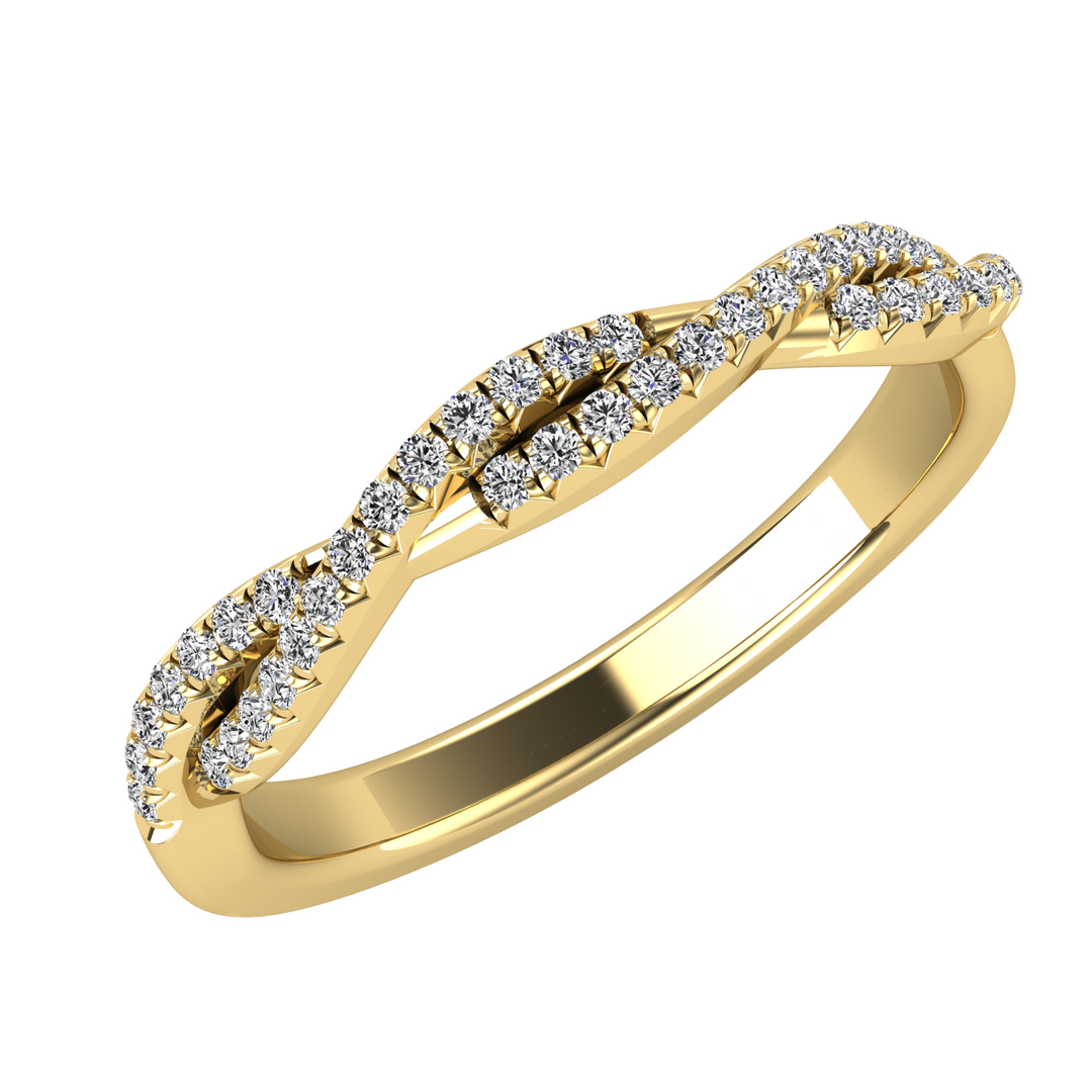 Diamond 1/5 Ct.Tw. Crossover Fashion Ring in 10K Yellow Gold