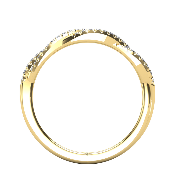Diamond 1/5 Ct.Tw. Crossover Fashion Ring in 10K Yellow Gold