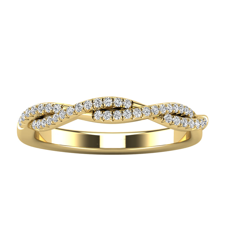 Diamond 1/5 Ct.Tw. Crossover Fashion Ring in 14K Yellow Gold