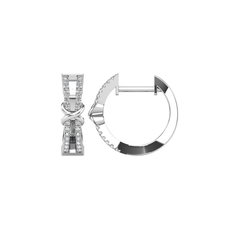 10K White Gold 1/6 Ct.Tw. Diamond Hoop Earrings