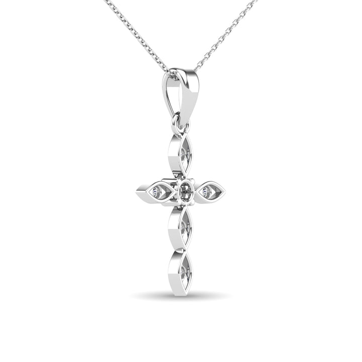 Diamond 1/8 Ct.Tw. Cross Pendant in 14K White Gold