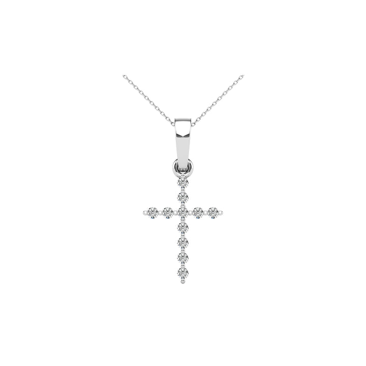 Diamond Accented Cross Pendant 1/20 Ct.Tw