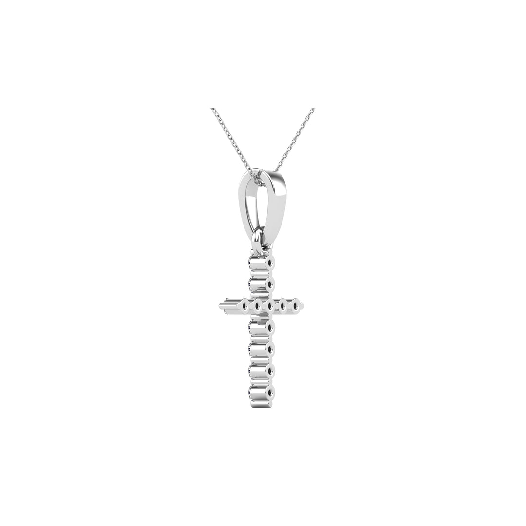 Diamond Accented Cross Pendant 1/20 Ct.Tw