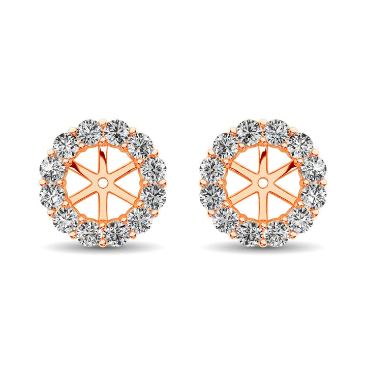 14K Rose Gold Diamond 1/3 Ct.Tw. Earrings Jacket