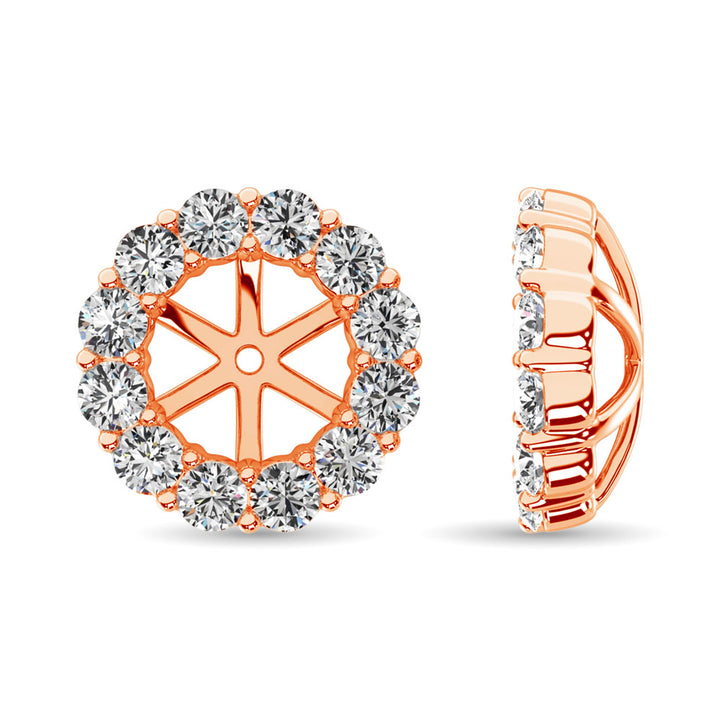 14K Rose Gold Diamond 1/3 Ct.Tw. Earrings Jacket