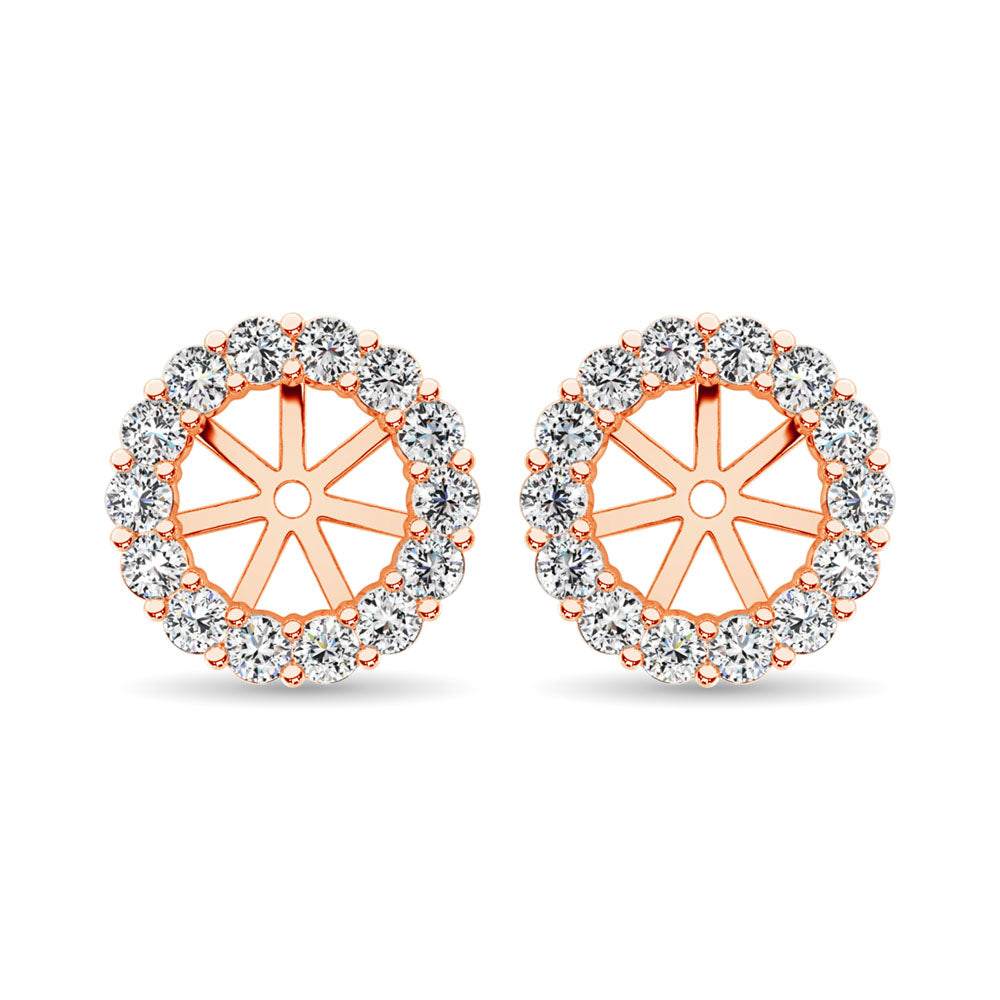 14K Rose Gold Diamond 3/8 Ct.Tw. Earrings Jacket