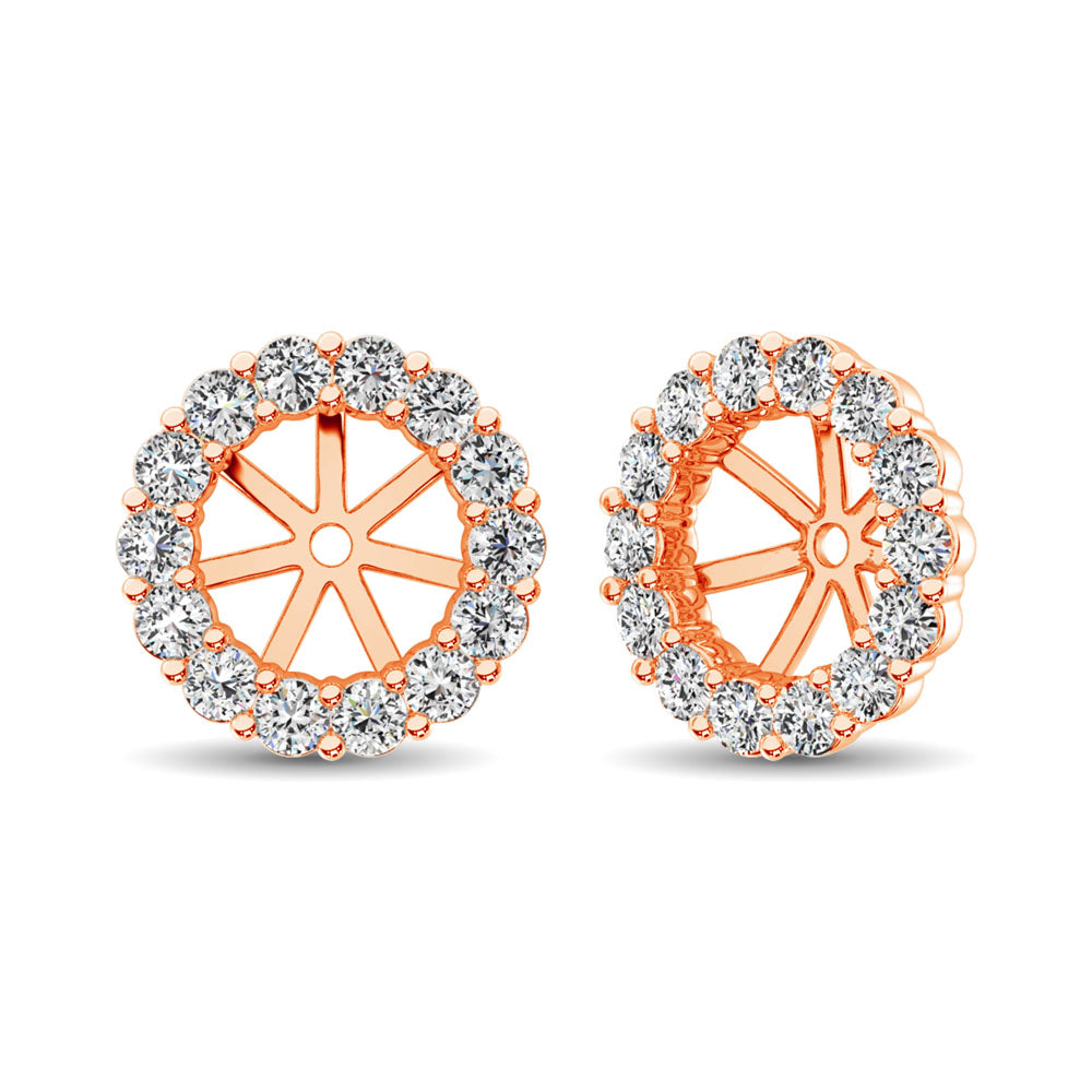 14K Rose Gold Diamond 3/8 Ct.Tw. Earrings Jacket