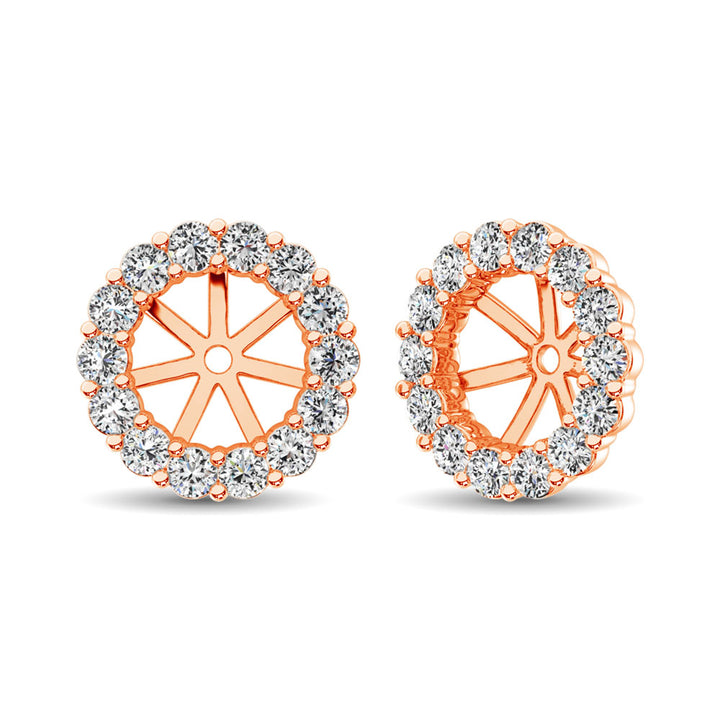 14K Rose Gold Diamond 3/8 Ct.Tw. Earrings Jacket