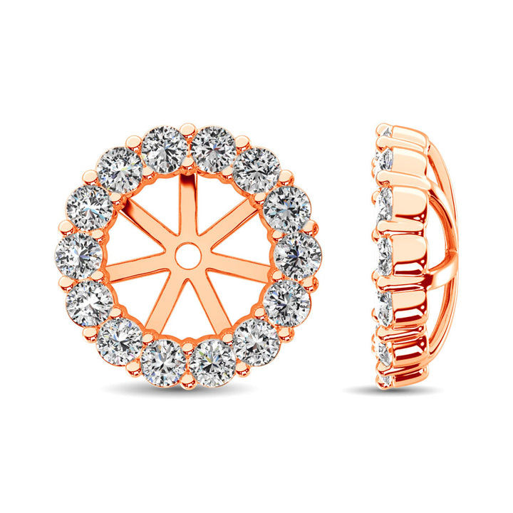 14K Rose Gold Diamond 3/8 Ct.Tw. Earrings Jacket