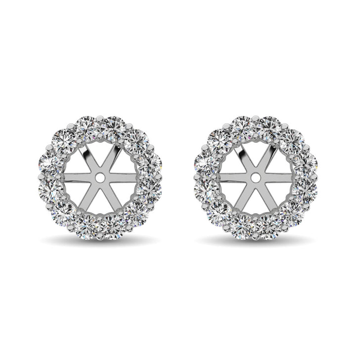 14K White Gold Diamond 5/8 Ct.Tw. Earrings Jacket