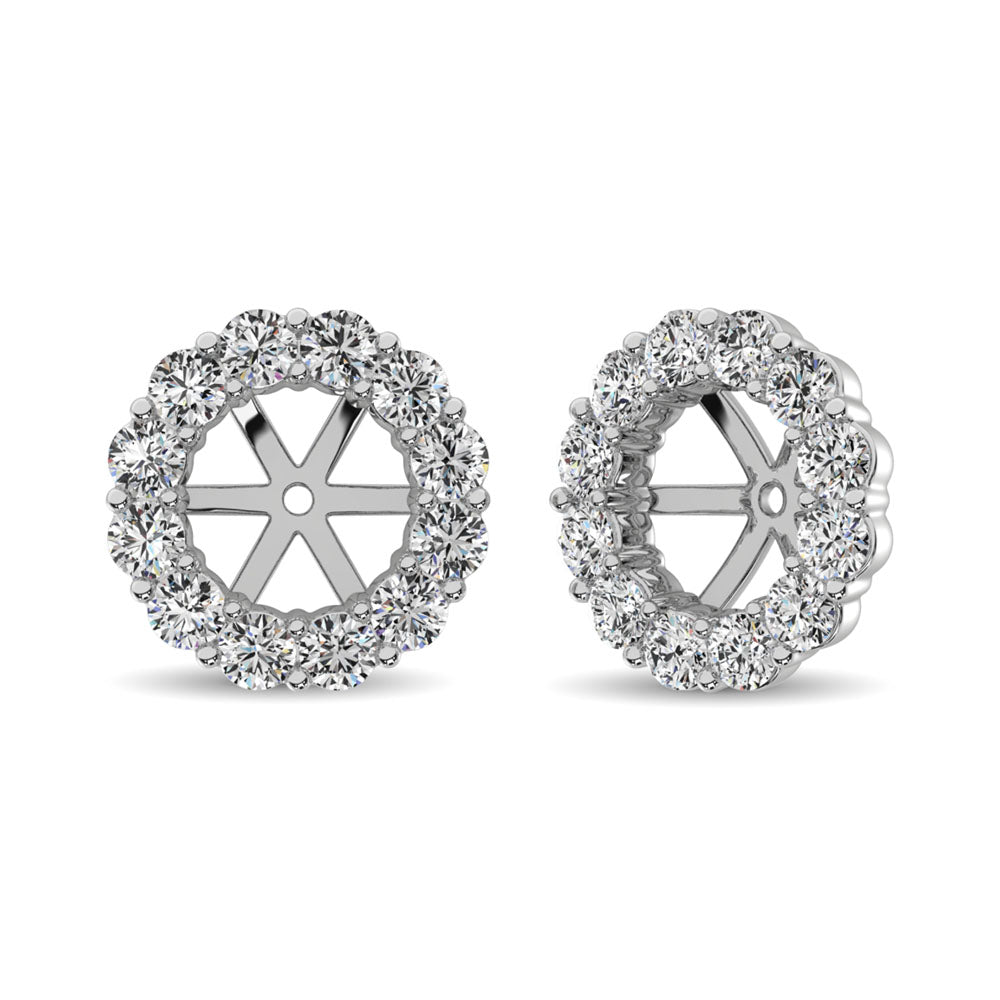 14K White Gold Diamond 5/8 Ct.Tw. Earrings Jacket