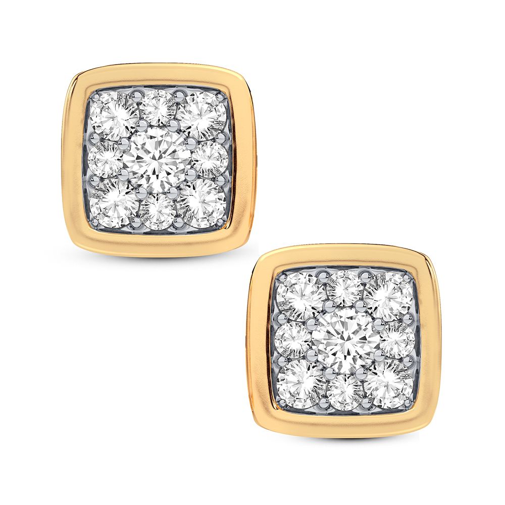 14k Yellow Gold Lab Diamond Stud Earrings for Women
