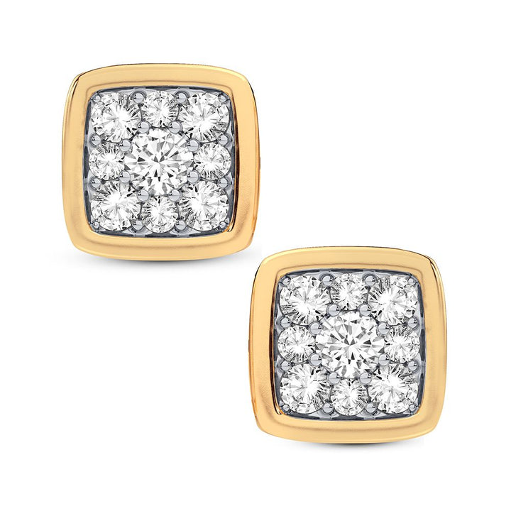 14k Yellow Gold Lab Diamond Stud Earrings for Women