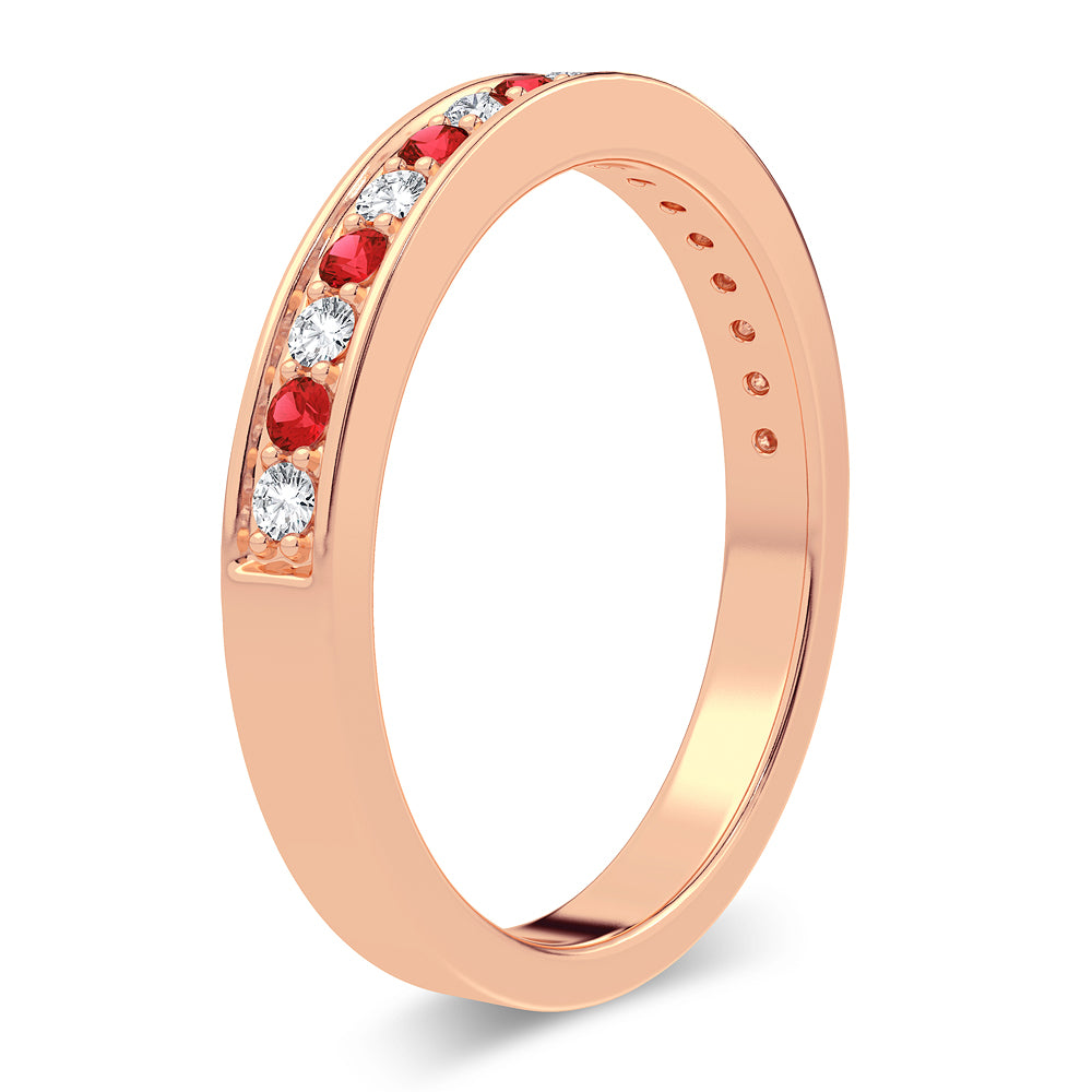 14k 0.12ct Gemstones with Diamonds Band