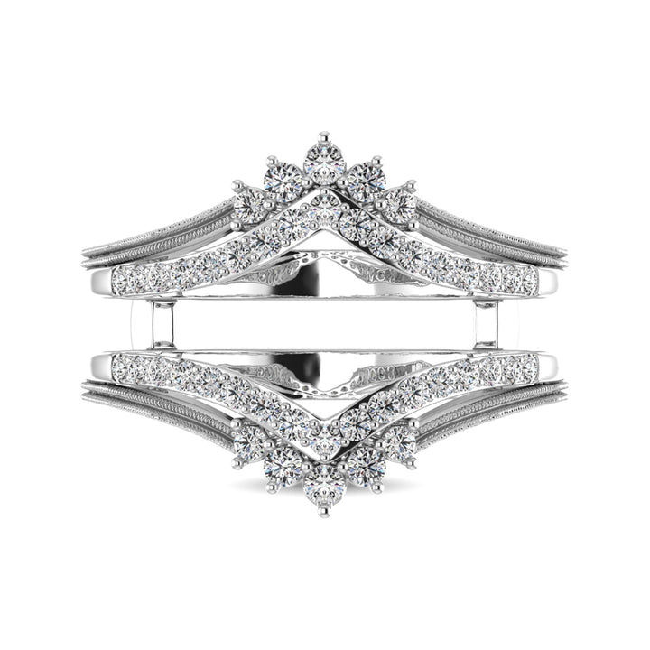 14K White Gold 1/2 Ct.Tw. Diamond Guard Ring