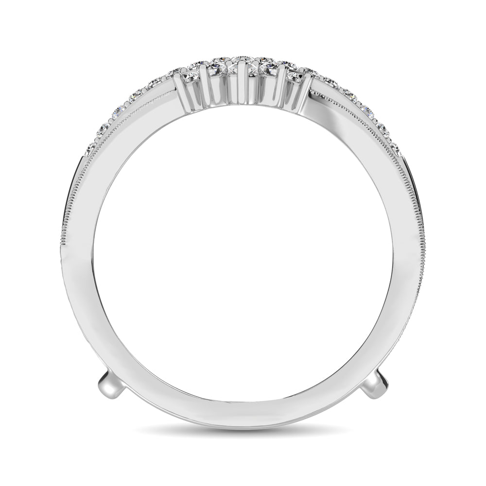 14K White Gold 1/2 Ct.Tw. Diamond Guard Ring