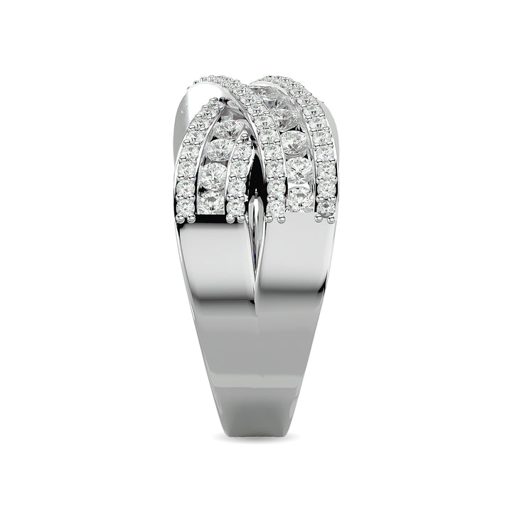Diamond 1 Ct.tw Crossover Fashion Ring in 14K White Gold