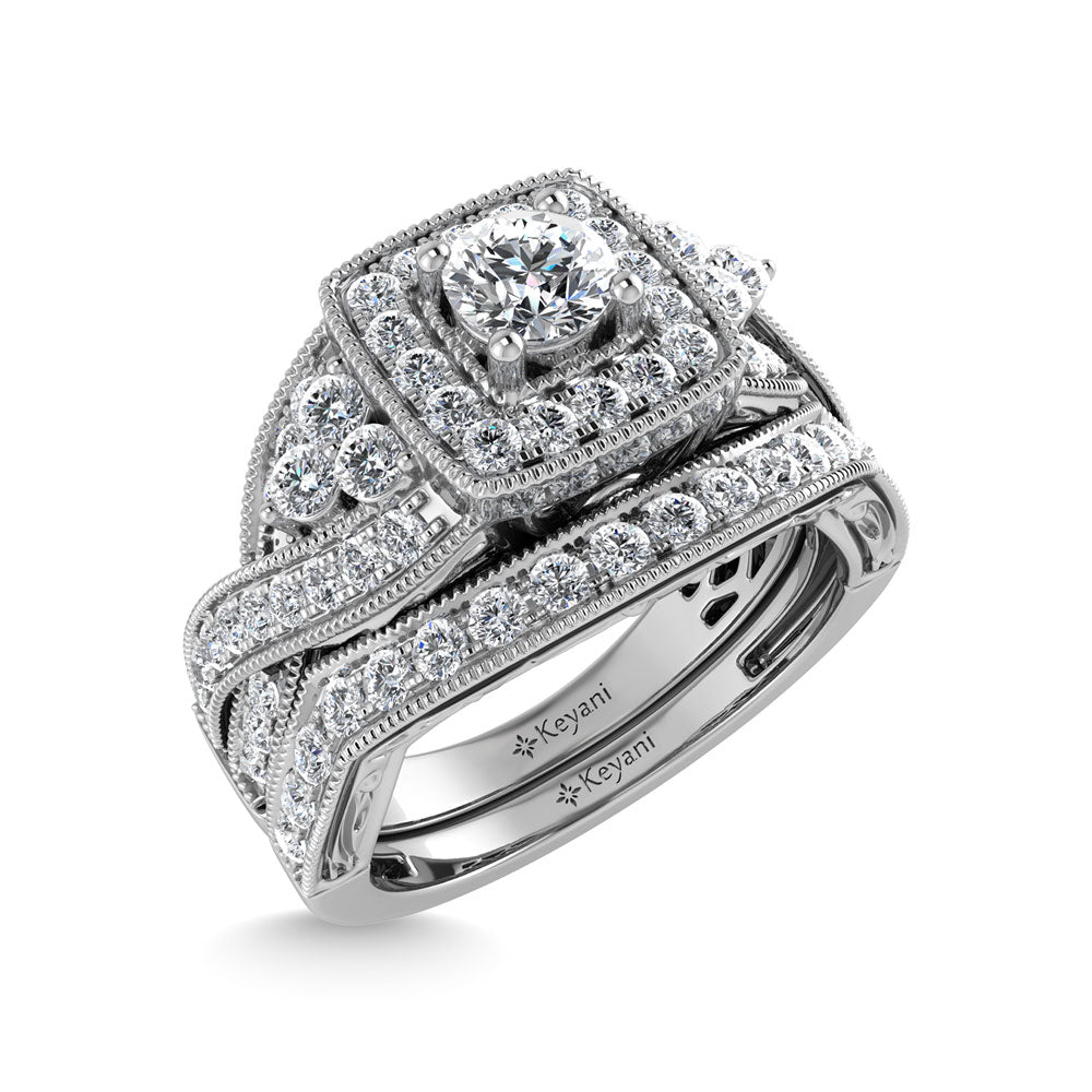 Diamond 1 Ct.Tw. Bridal Ring in 14K White Gold