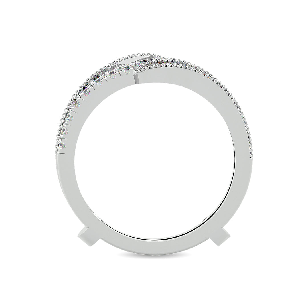 Diamond 1/2 Ct.tw Round and Tapper Guard Ring  in 14K White Gold