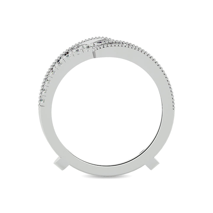 Diamond 1/2 Ct.tw Round and Tapper Guard Ring  in 14K White Gold