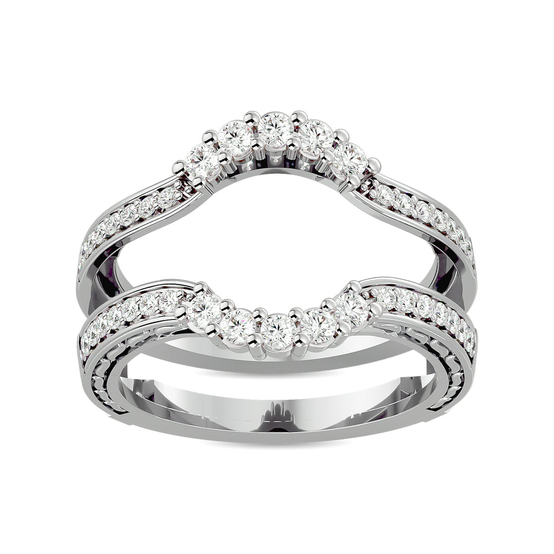 Diamond 1/2 Ct.tw Round Cut Guard Ring  in 14K White Gold