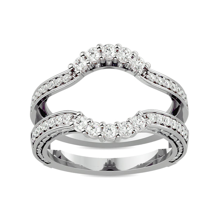Diamond 1/2 Ct.tw Round Cut Guard Ring  in 14K White Gold