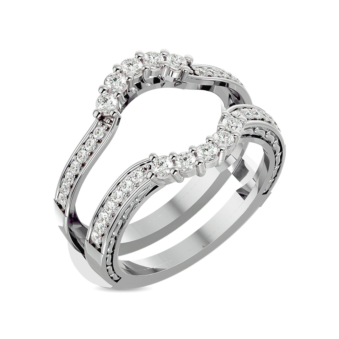 Diamond 1/2 Ct.tw Round Cut Guard Ring  in 14K White Gold