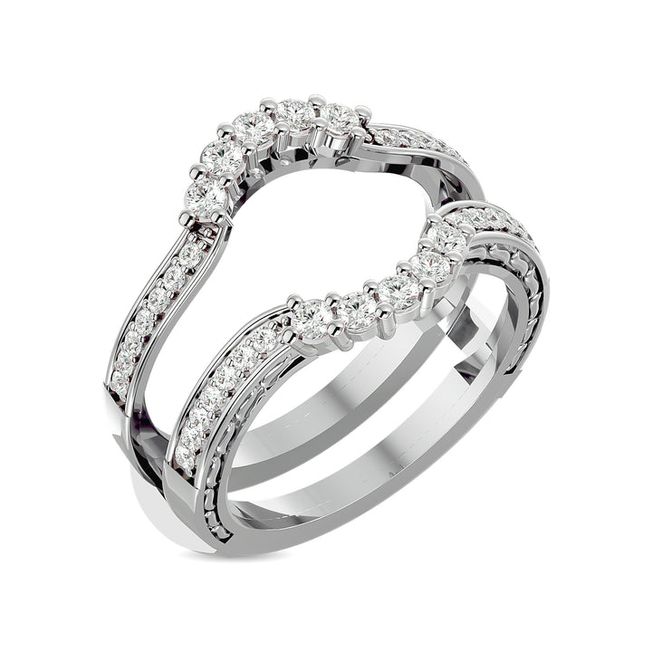 Diamond 1/2 Ct.tw Round Cut Guard Ring  in 14K White Gold