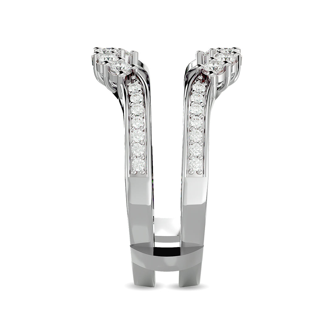Diamond 1/2 Ct.tw Round Cut Guard Ring  in 14K White Gold