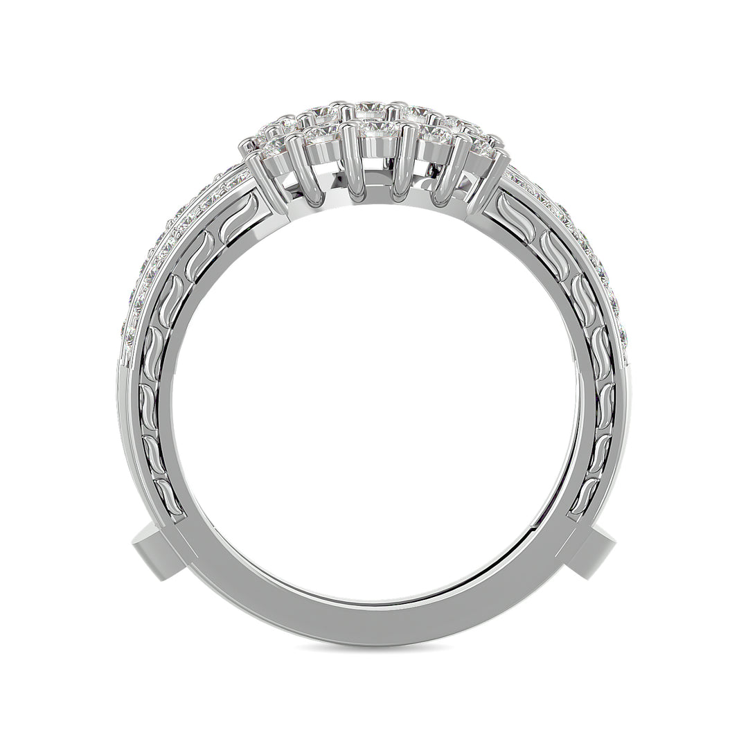 Diamond 1/2 Ct.tw Round Cut Guard Ring  in 14K White Gold