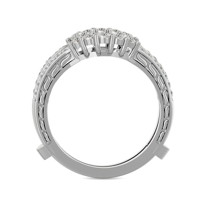 Diamond 1/2 Ct.tw Round Cut Guard Ring  in 14K White Gold