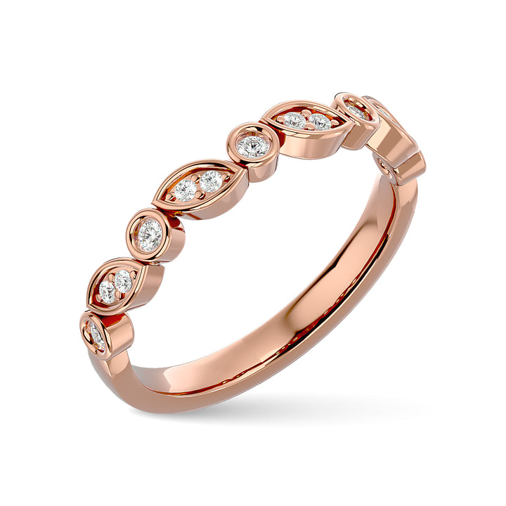 Diamond 1/6 Ct.tw Stack Band in 14K Rose Gold
