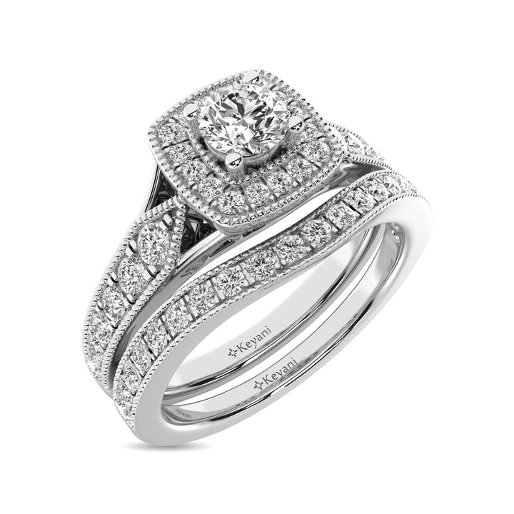 Diamond 1 Ct.Tw. Bridal Ring in 14K White Gold